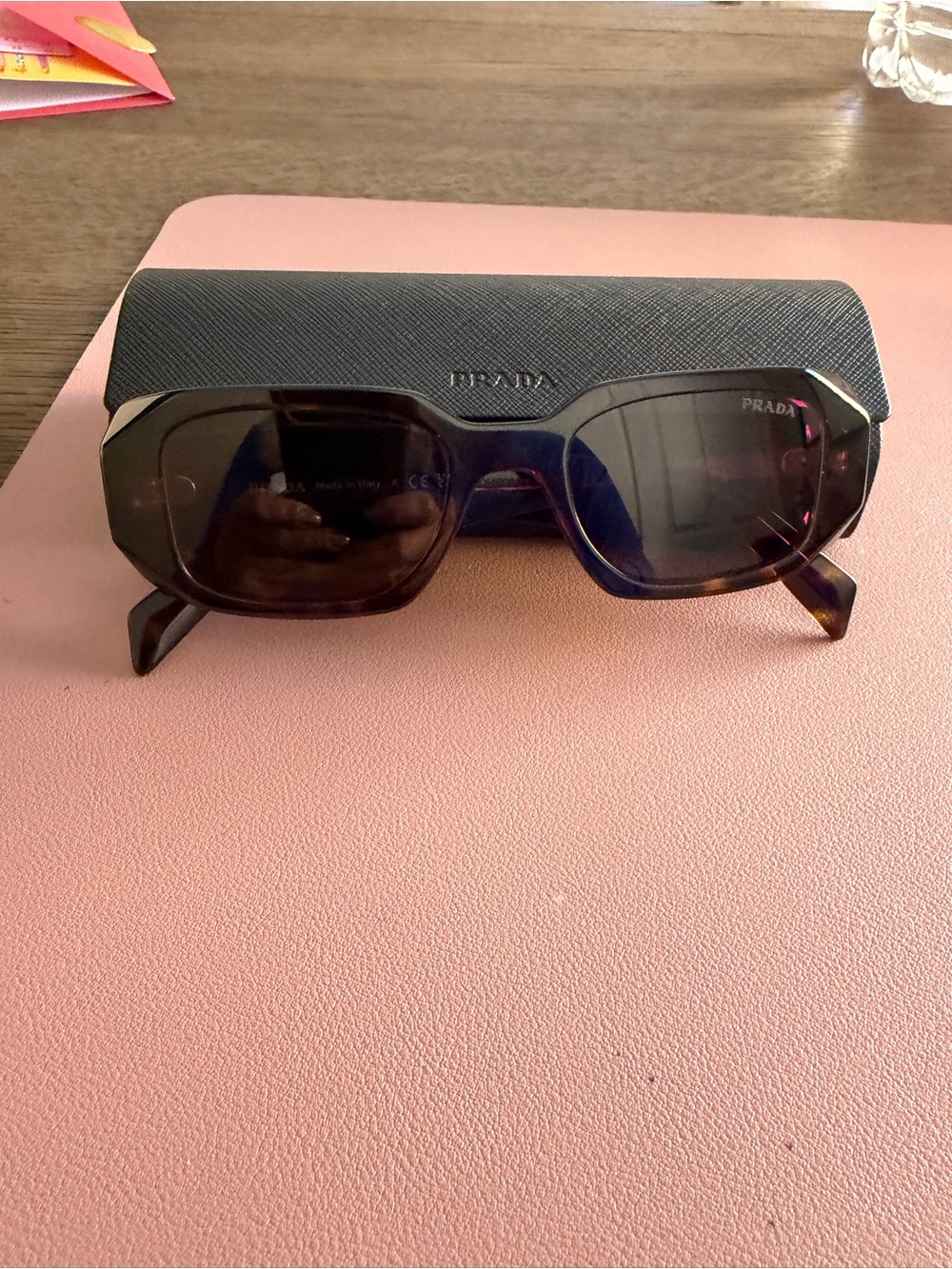 Prada Tortoiseshell Sunglasses with Black Case